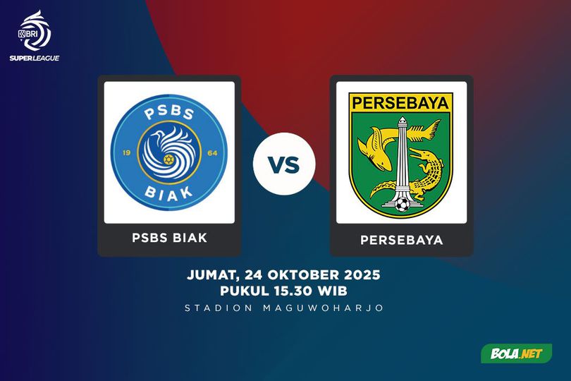 Prediksi BRI Super League: PSBS Biak vs Persebaya Surabaya 24 Oktober 2025