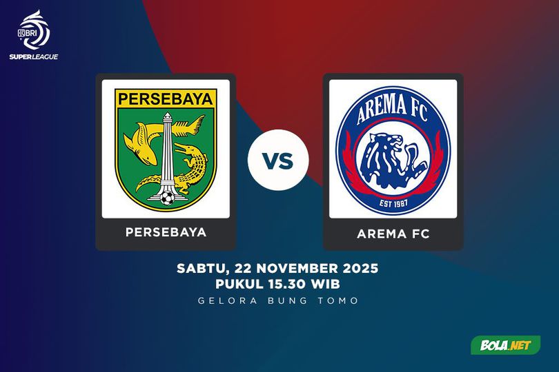 Prediksi BRI Super League: Persebaya Surabaya vs Arema FC 22 November 2025